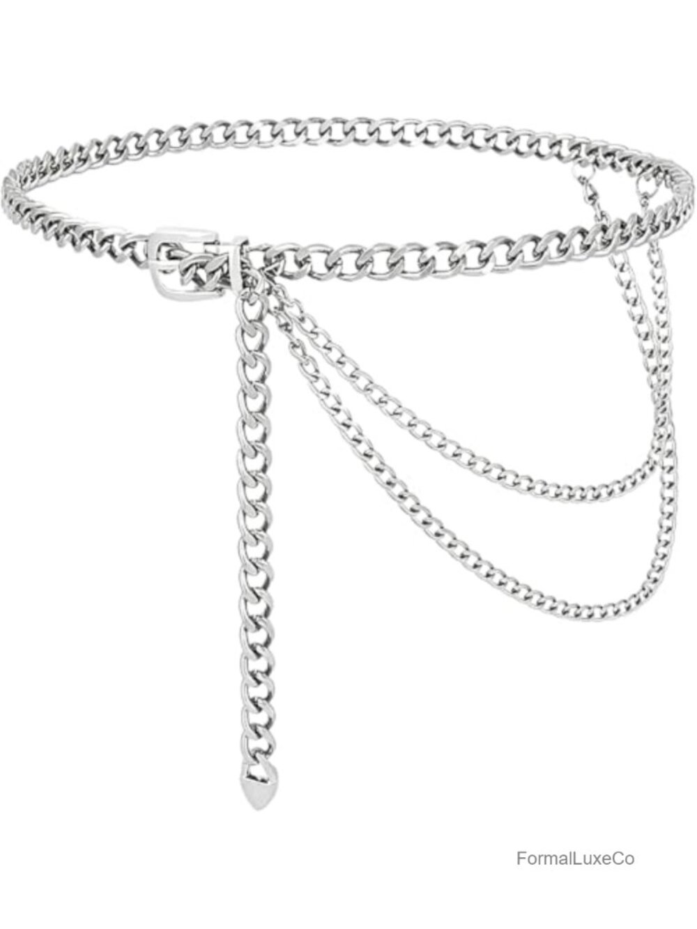 Adjustable Double Layer Metal Waist Chain Belt for Women